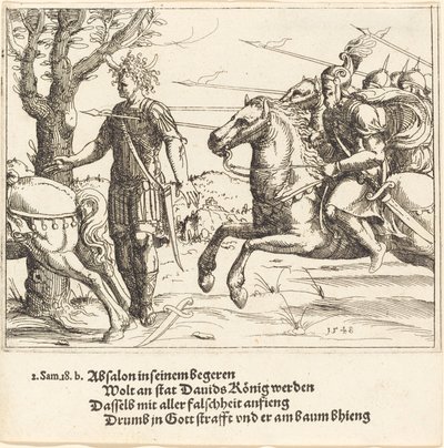 Absalom wird von Joab getötet, 1548 von Augustin Hirschvogel