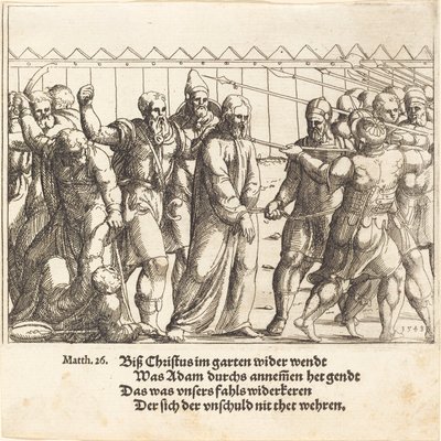 Jesus wird zu Kaiphas geführt von Augustin Hirschvogel