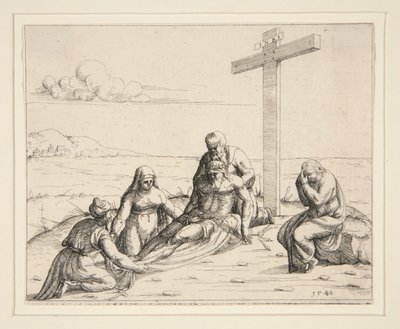 Joseph und Nikodemus mit dem Leichnam Christi von Augustin Hirschvogel