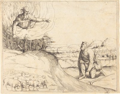 Moses und der brennende Dornbusch von Augustin Hirschvogel