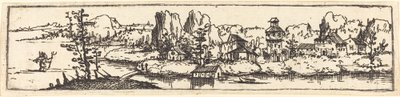 Flusslandschaft mit Sankt Christophorus von Augustin Hirschvogel