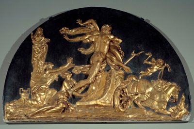 Das Feuer oder Pluto entführt Proserpina (niedriges Stuckrelief von Augustin Pajou) von Augustin Pajou