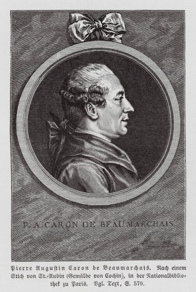 Pierre Beaumarchais, französischer Dramatiker von Augustin de (after) Saint-Aubin