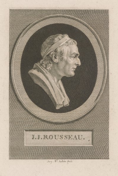 Porträt von J.J. Rousseau von Augustin de Saint-Aubin