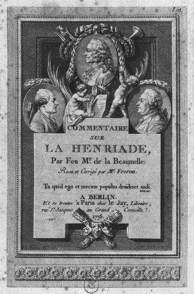 Frontispiz des Kommentars von de la Beaumelle zu 