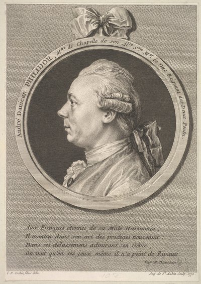 Porträt von André Danican Philidor, 1772 von Augustin de Saint Aubin