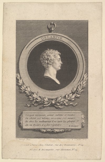 Porträt von De Larive, 1785 von Augustin de Saint Aubin