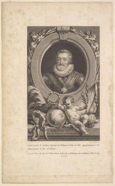 Porträt von Henri IV, 1777 von Augustin de Saint Aubin