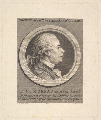 Porträt von Jean-Michel Moreau von Augustin de Saint Aubin