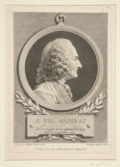 Porträt von Jean-Philippe Rameau von Augustin de Saint Aubin