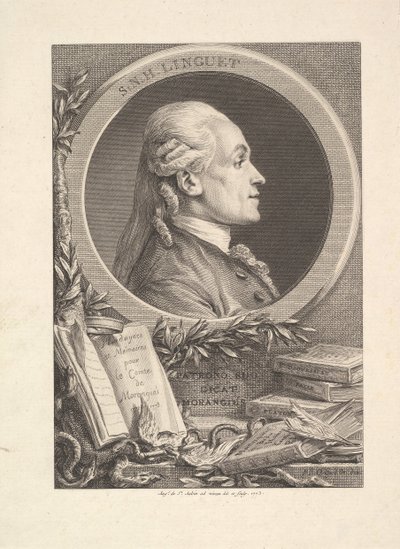 Porträt von Simon-Nicolas-Henri Linguet, 1773 von Augustin de Saint Aubin