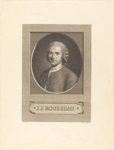Frontispiz: J.J. Rousseau von Augustin de Saint Aubin after Maurice Quentin