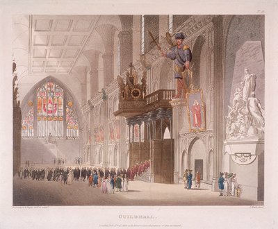 Guildhall, London, 1808 von Augustus Charles Pugin, Thomas Rowlandson