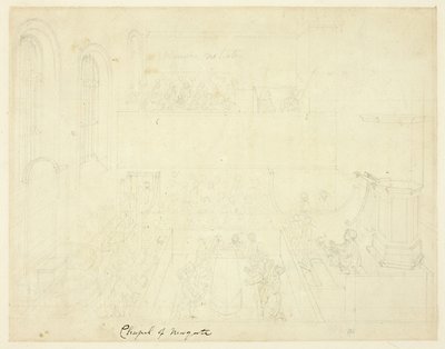 Studie für die Kapelle von Newgate, aus Microcosm of London von Augustus Charles Pugin