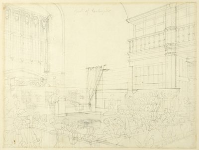 Studie für Gerichtshof des Schatzamtes, aus Microcosm of London von Augustus Charles Pugin