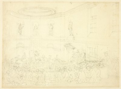 Studie für India House, der Verkaufsraum, aus Microcosm of London von Augustus Charles Pugin