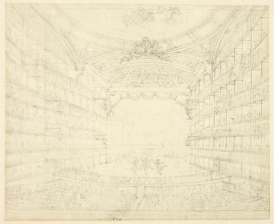 Studie für das Opernhaus, aus Microcosm of London von Augustus Charles Pugin