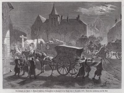 Ankunft sächsischer Soldaten, verwundet in den Schlachten vor Paris, Deutsch-Französischer Krieg, 2. Dezember 1870 von Augustus J. Beck
