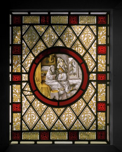 Bibliotheksfenster mit niederländischem Rundfenster von Augustus Welby Northmore Pugin