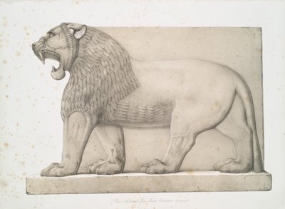 Kolossaler Löwe vom Großen Eingang in Nimrud [Kalhu], 1853 von Austen Henry Layard