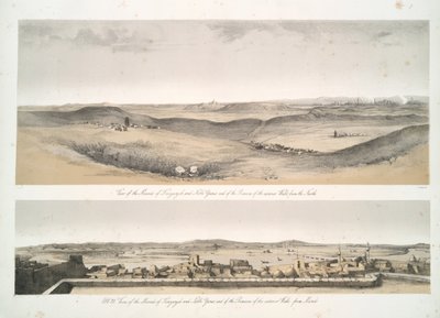 Ansicht der Hügel von Kouyunjik [Quyunjik] und Nebbi Yunus und der Überreste der Außenmauern von Mosul von Austen Henry Layard