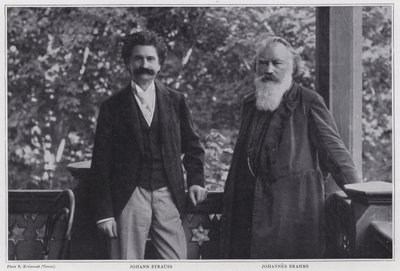 Komponisten Johann Strauss der Jüngere und Johannes Brahms, Wien von Austrian Photographer