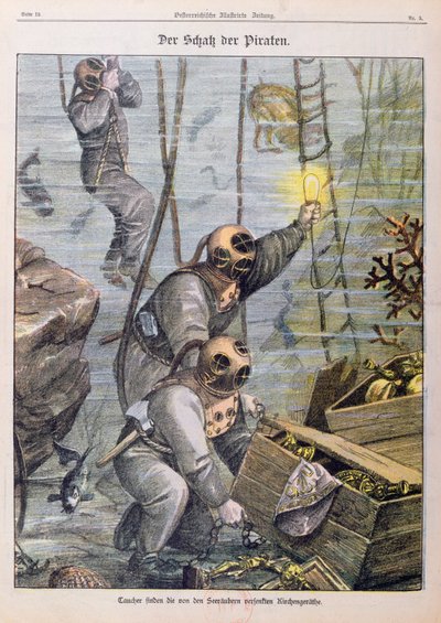 Taucher finden von Piraten geplünderte Kirchenschätze, 1897 von Austrian School