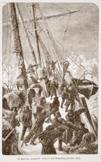 An Bord der Tegetthoff während eines Eissturms, Oktober 1872, 1876 von Austrian School