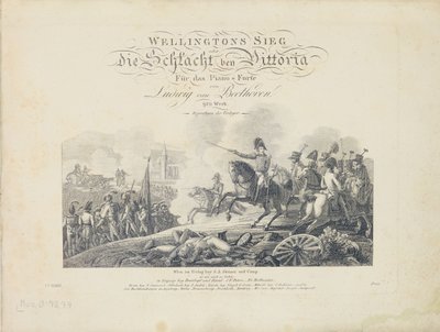 Titelseite von Wellingtons Victory, Op. 91, veröffentlicht von S.A. Steiner & Comp., Wien von Austrian School