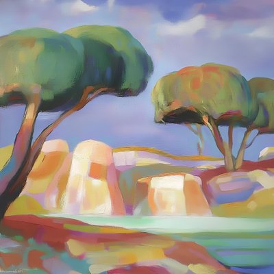 Farbenreiche, ruhige Landschaft von Avanesova Elena
