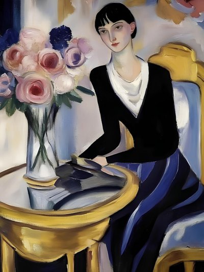 Elegante Dame mit Rosen von Avanesova Elena