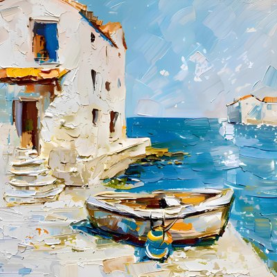 Mediterranes Hafenboot von Avanesova Elena