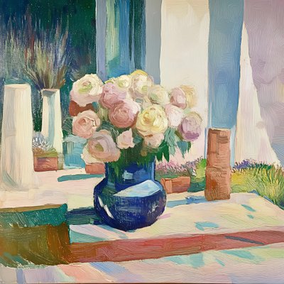 Blumen im Sonnenlicht am Fenster von Avanesova Elena