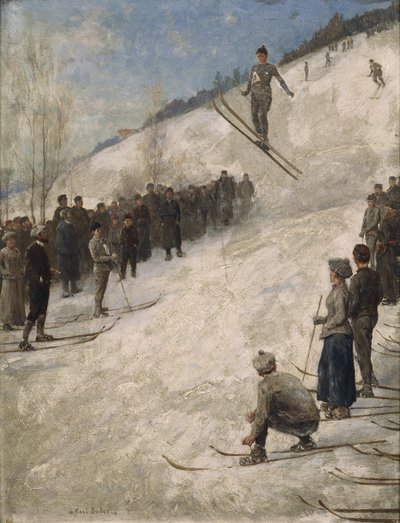 Skirennen in Fjelkenbakken, Asker von Axel Hjalmar Ender