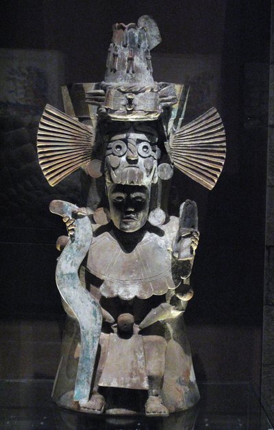 Weihrauchbrenner in Form des Gottes Tlaloc, Tlahuac, Spätpostklassische Periode, ca. 1500 von Aztec