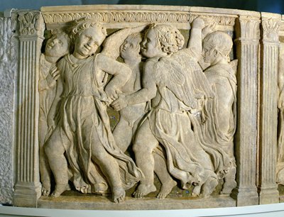 Post-Restaurierung Panel Nr. I vom Außenkanzel des Prato-Doms von B. di Donatello and Michelozzo