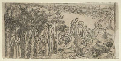 Dante verirrt sich im Wald: Flucht und Begegnung mit Virgil, Canto I von Baccio Baldini