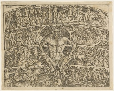 Die Hölle nach Dante, aus den Fresken des Campo Santo in Pisa von Baccio Baldini