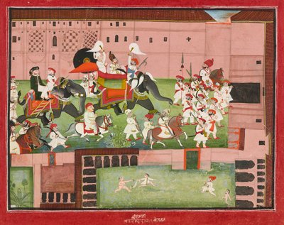 M. Balwant Singh mit Colonel Borthwick, datiert 1825 von Baijnath