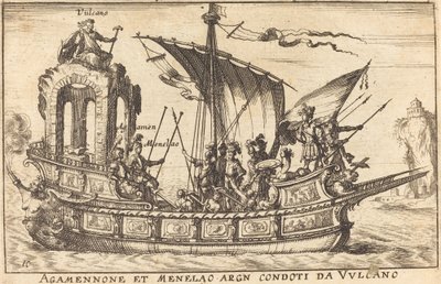 Agamemnon und Menelaos von Vulkan geführt von Balthasar Moncornet after Remigio Cantagallina