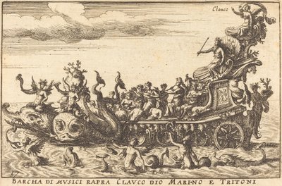 Barcha di musici rapra Clauco dio Marino e Tritoni von Balthasar Moncornet after Remigio Cantagallina
