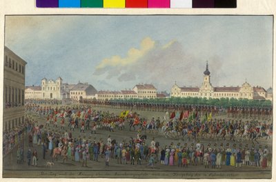 Krönungsprozession von Kaiser Ferdinand I. zur Krönung zum König von Ungarn 1830 von Balthasar Wigand