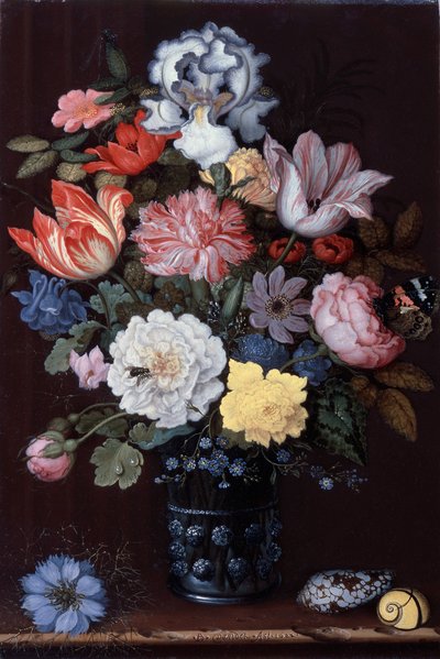 Blumenstillleben mit Muscheln von Balthasar van der Ast