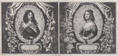 Ludwig XIII. und Anna von Österreich von Balthazar Moncornet and Pierre Mariette I