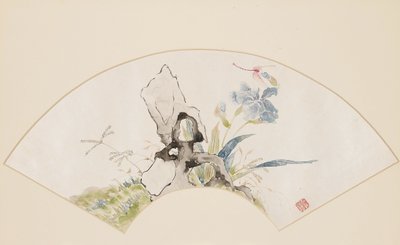 Lilie, Felsen und Libelle, 19. Jahrhundert 1801-1900 von Baoru Liu