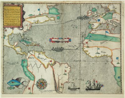 Die berühmte Westindienreise der englischen Flotte von 23 Schiffen und Barkassen von Baptista Boazio