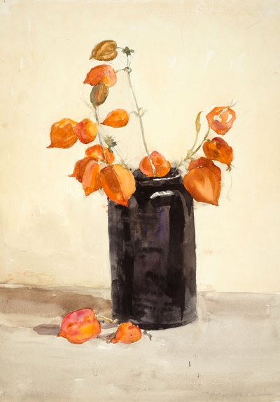 Blumen in schwarzer Vase von Barbara Leigh Smith Bodichon