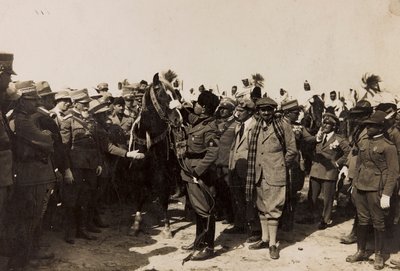 Benito Mussolini mit seinen Faschisten und Italo Balbo in Libyen in Tripolis von Barbera La