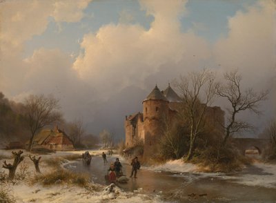 Ein Schloss in einer Winterlandschaft von Barend Cornelis Koekkoek