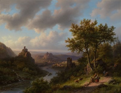 Gebirgige Flusslandschaft von Barend Cornelis Koekkoek